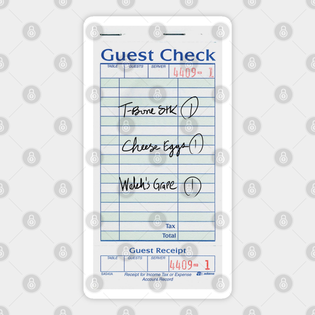 TBone Steak, Cheese Eggs, Welch's Grape Biggie Sticker TeePublic